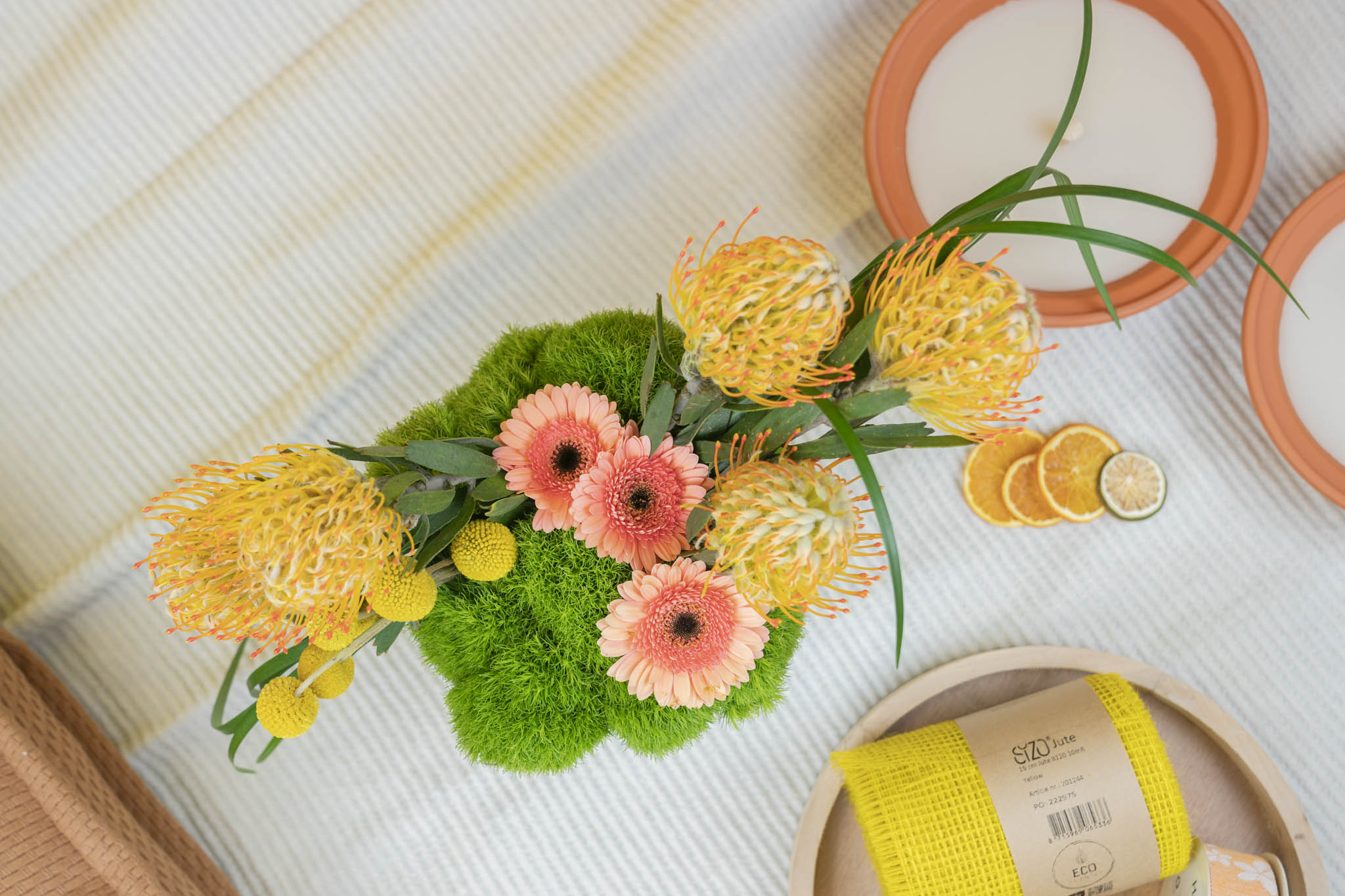 fleurs leucospermum et germini